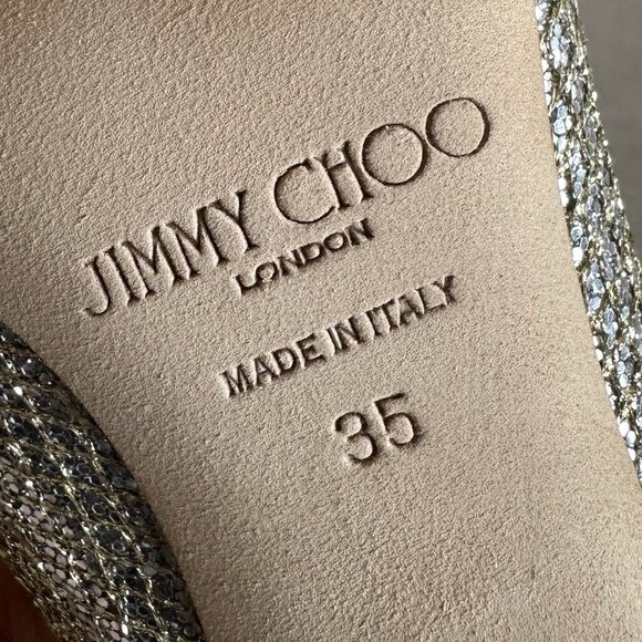 Jimmy Choo Agnes Champagne Glitter Fabric - Picture 7 of 9